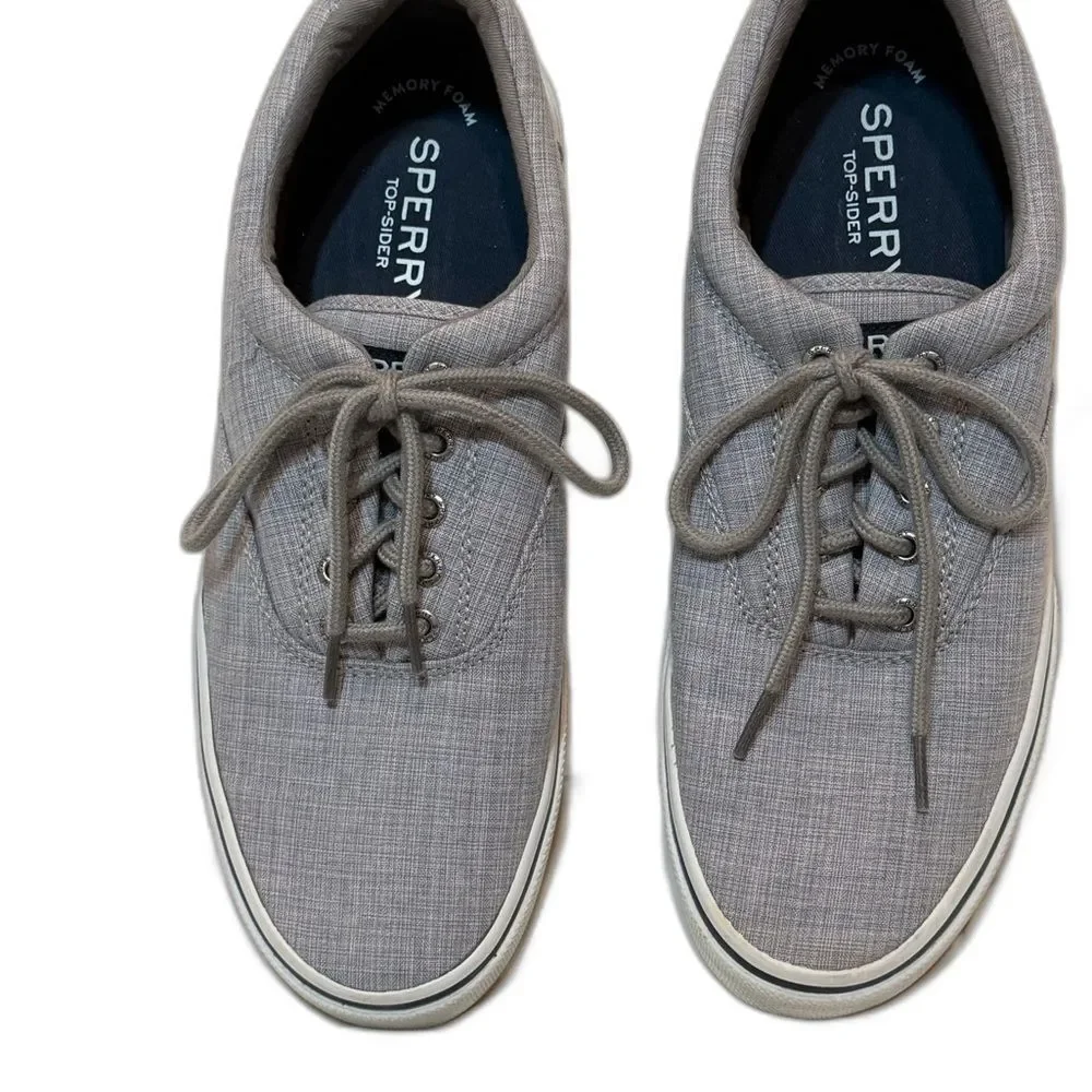 Sperry Men's Halyard CVO Gray Canvas Lace Up Sneakers - Size 11
